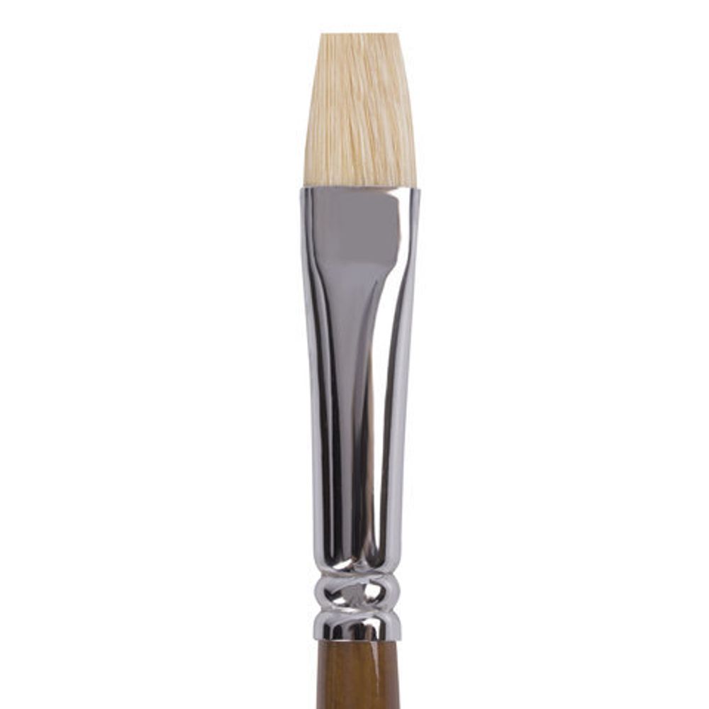 Кисть художественная профессиональная BRAUBERG ART CLASSIC, щетина, плоская, № 10, длинная ручка, 200717