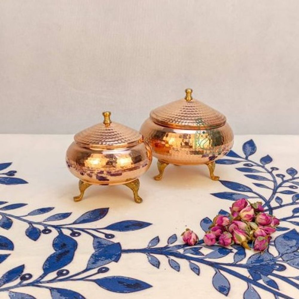 Медная сахарница на трех ножках Exirmes 30220350 Иран