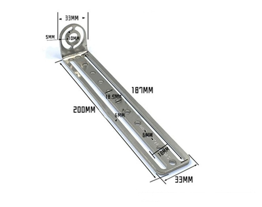 Right angle l-shaped m10 bracket 200mm