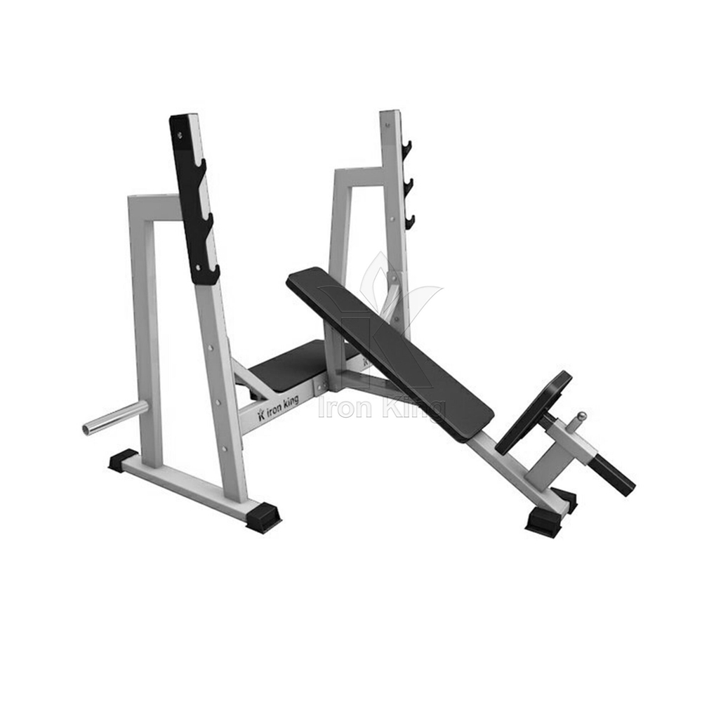 Наклонная скамья для жима лежа со стойками Серый