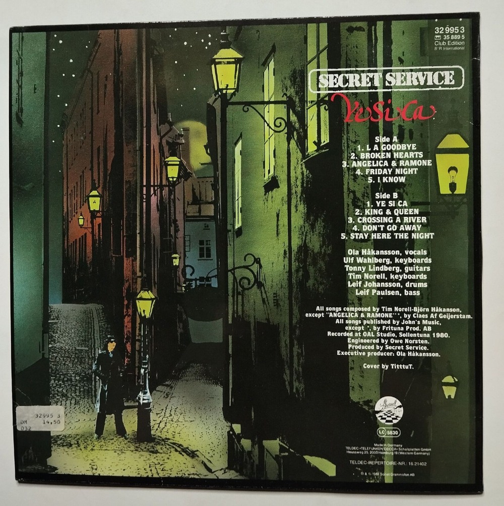 Винтажная виниловая пластинка LP Secret Service Ye Si Ca (Germany 1981) (Club Edition)
