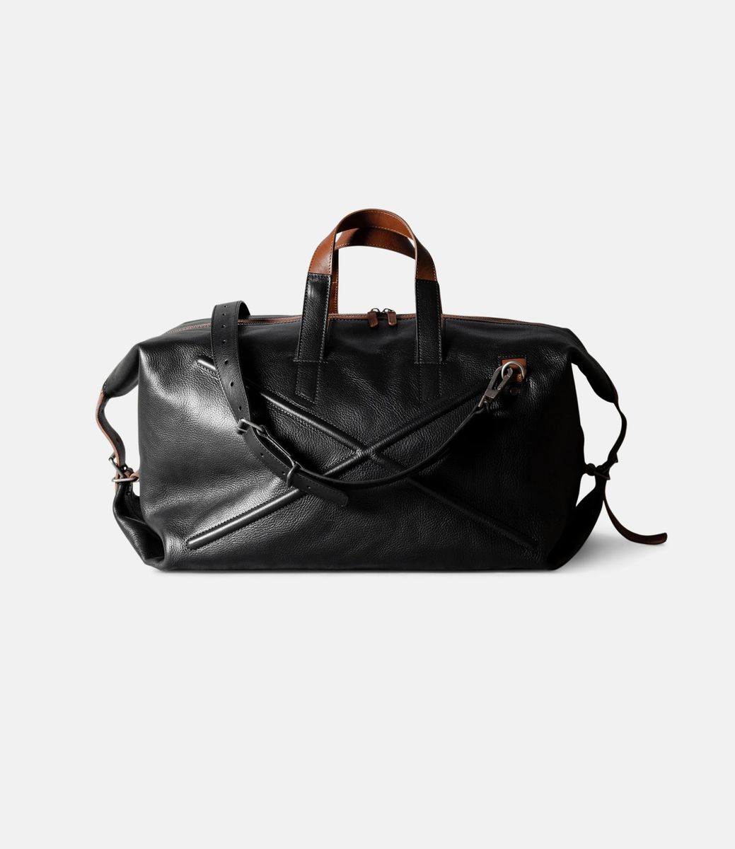 Hard Graft Layover Holdall Coal — дорожная сумка из кожи