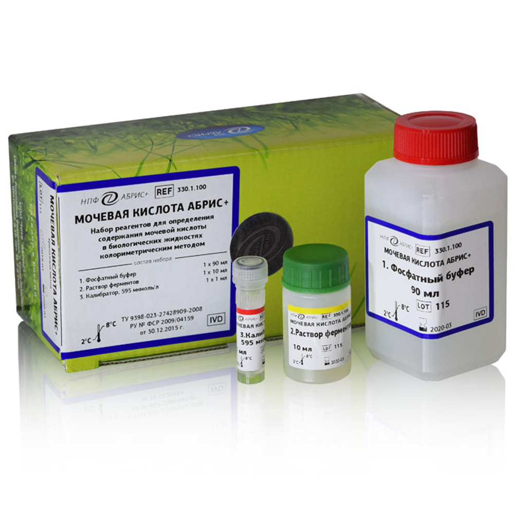 Мочевая кислота UR-PAP, Абрис (энзиматический м-д), 100мл., А030.1.100 , 1уп.