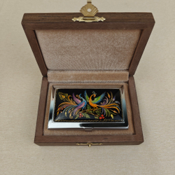 Визитница "Две Жар-птицы" (роспись Палех)