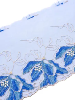 05-78 Вышивка на неэл. сетке 20 см, синий (левая)