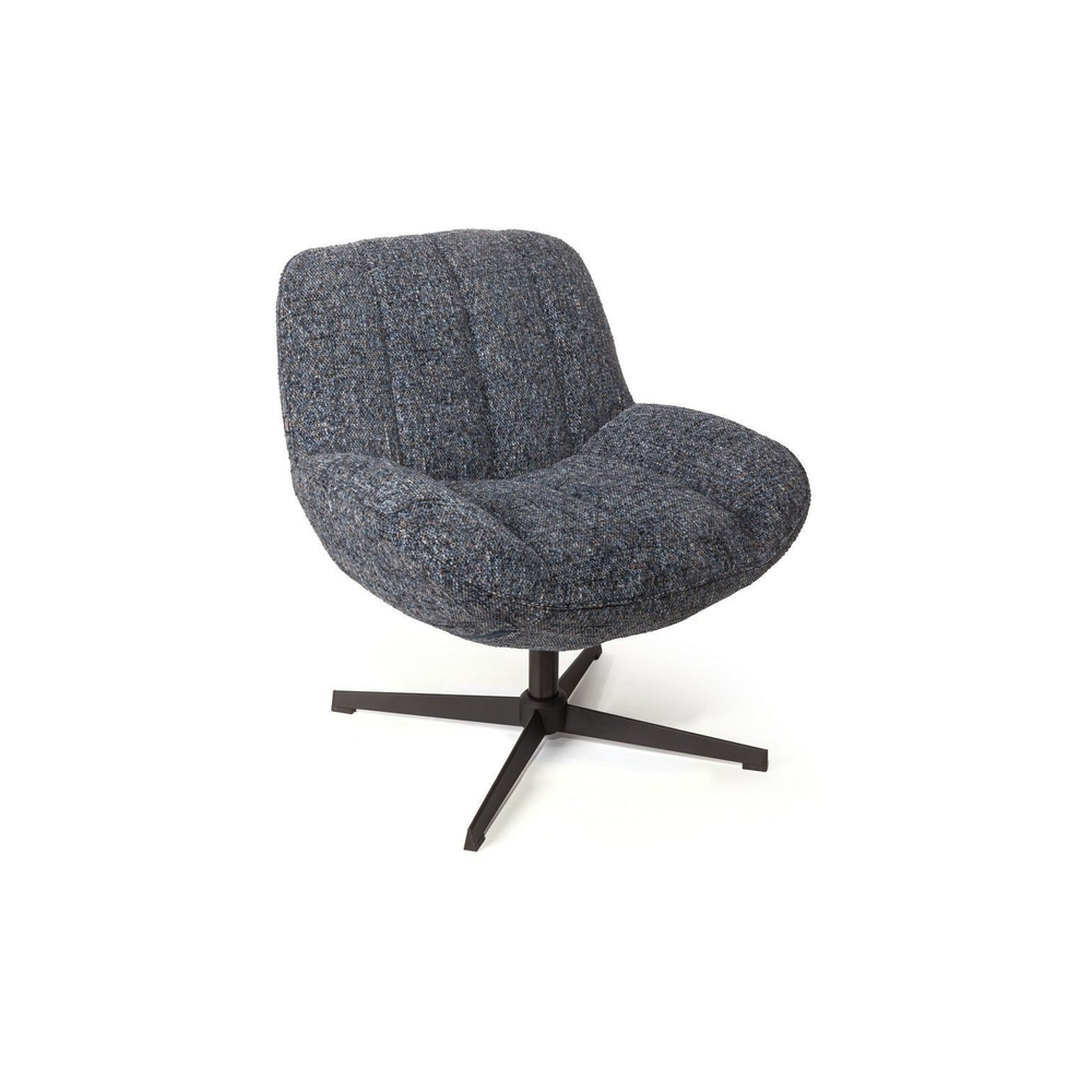 Кресло с кручением Mateo, букле биколорный синий