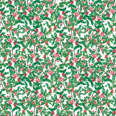 Зеленый остролист с красными ягодами