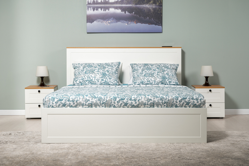 Остин Спальня 1 белый/дуб золотой