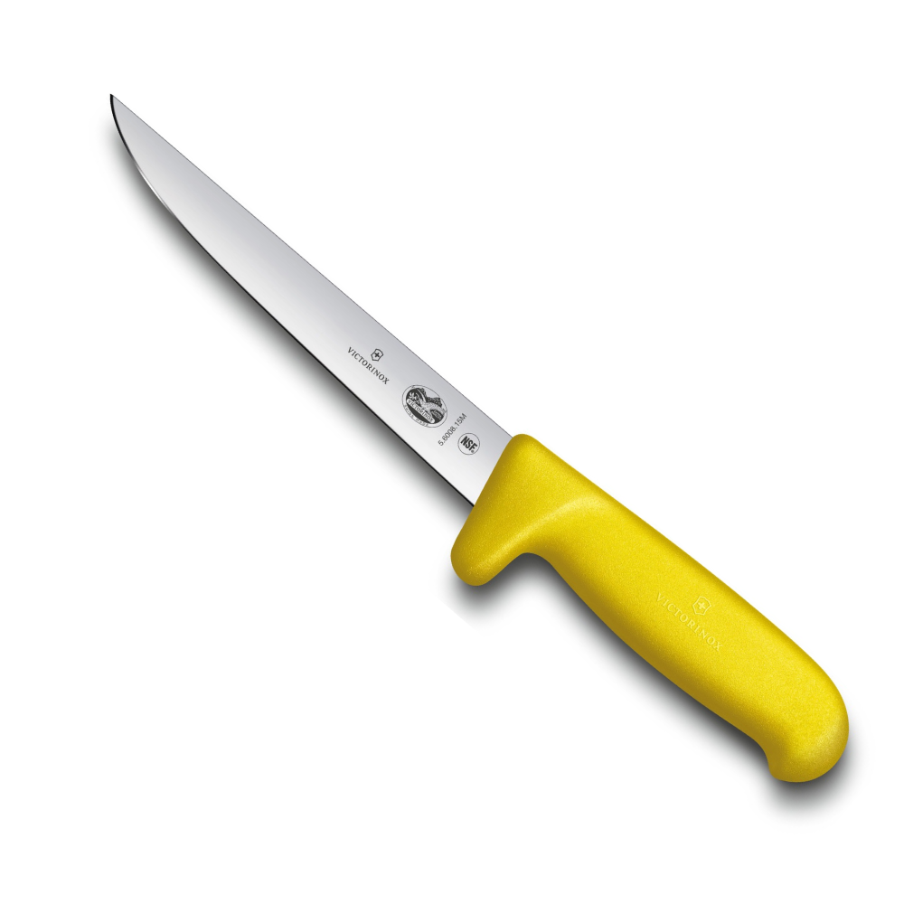 Нож Victorinox разделочный, лезвие 15 см прямое, желтый