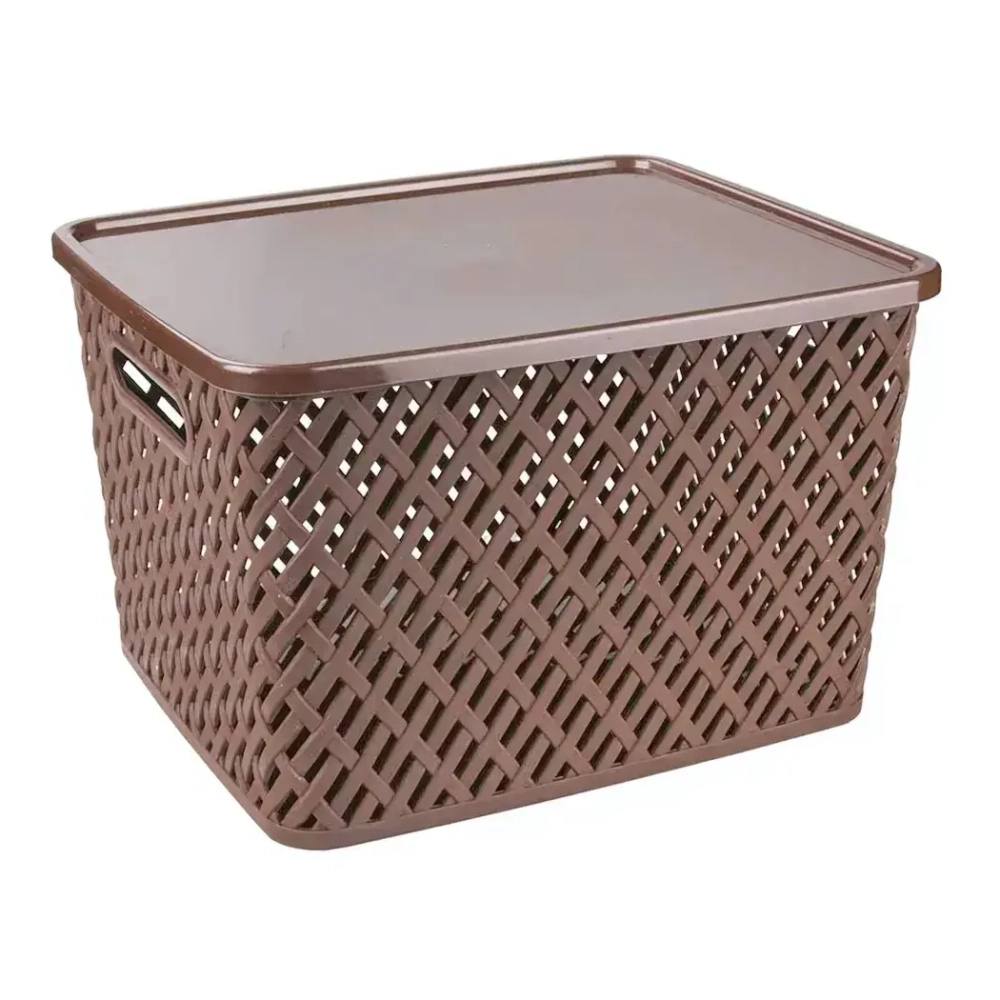 Корзина Плетенка (350х225) с крыш. корич