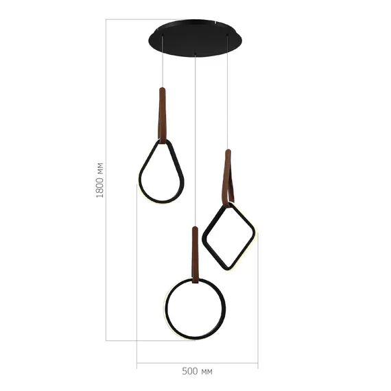 SL6131.403.36 Светильник подвесной ST-Luce Черный/Черный, Терракотовый LED 1*36W 4000K SHAPE