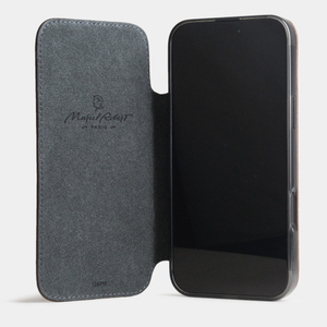 Чехол-книжка кожаная для iPhone 16 Pro Max, теленок цвета шоколад