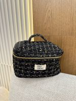 HEY GLOW косметичка твидовая в чёрно-белых тонах ( большой)