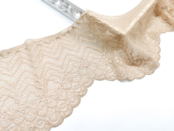 Эластичное кружево, 18см, Италия, золотисто-бежевое , (Арт: EKI-006), м