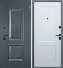 Входная дверь в квартиру АСД Интер 2К Муар серый / Ясень белый снег