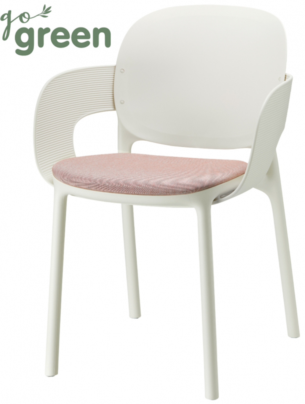 Кресло пластиковое с обивкой Scab Design Hug, лен