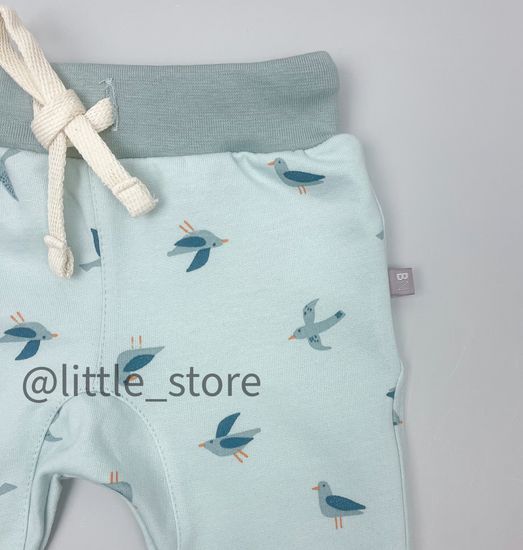 Брюки "Облака" из футера с начесом, Светло-голубые