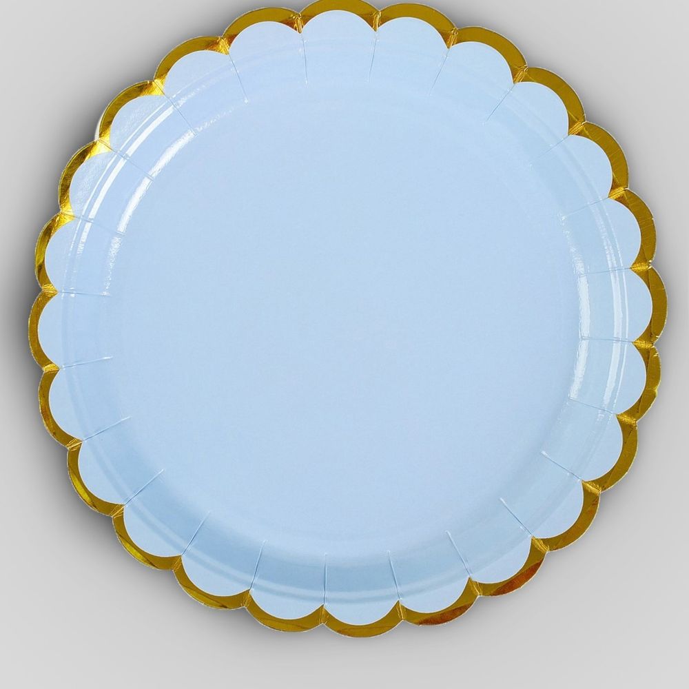 Тарелка с тиснением, набор 6 шт., цвет голубой
