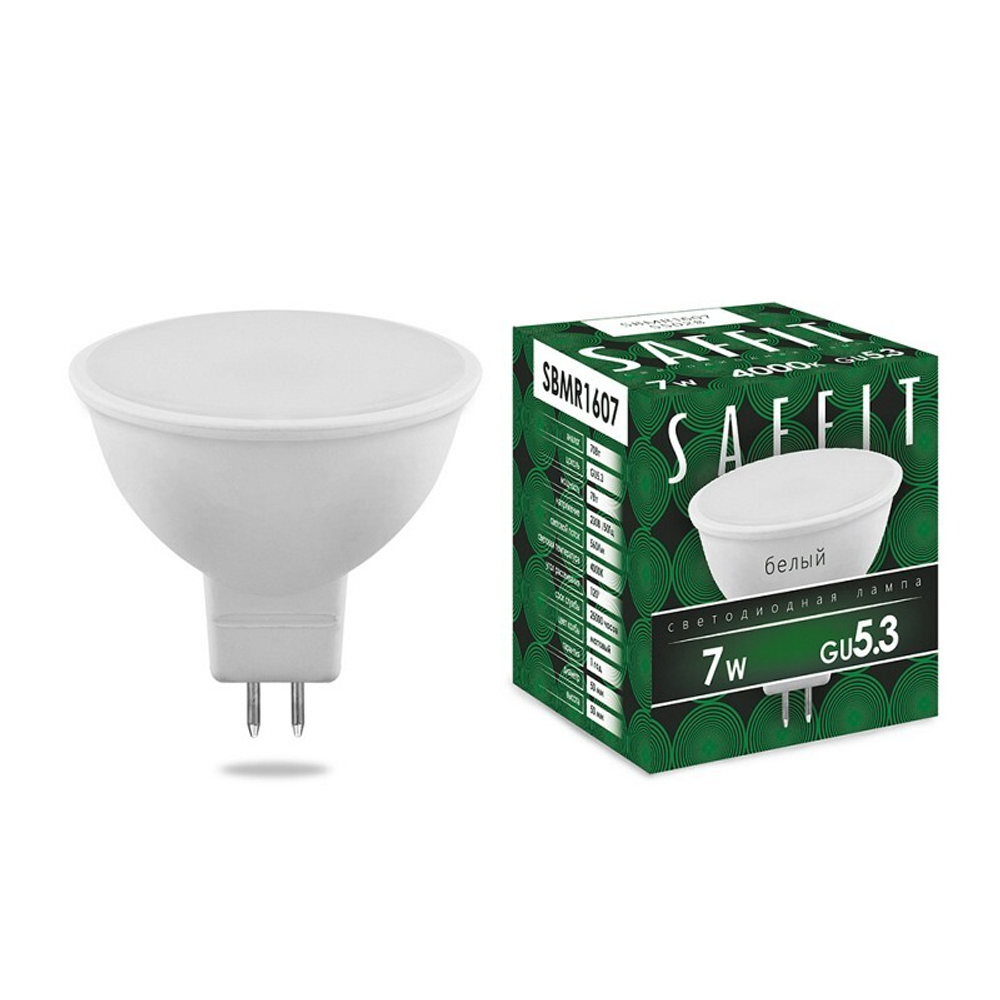 Лампа светодиодная. 7W 230V GU5.3 4000K MR16. SBMR1607