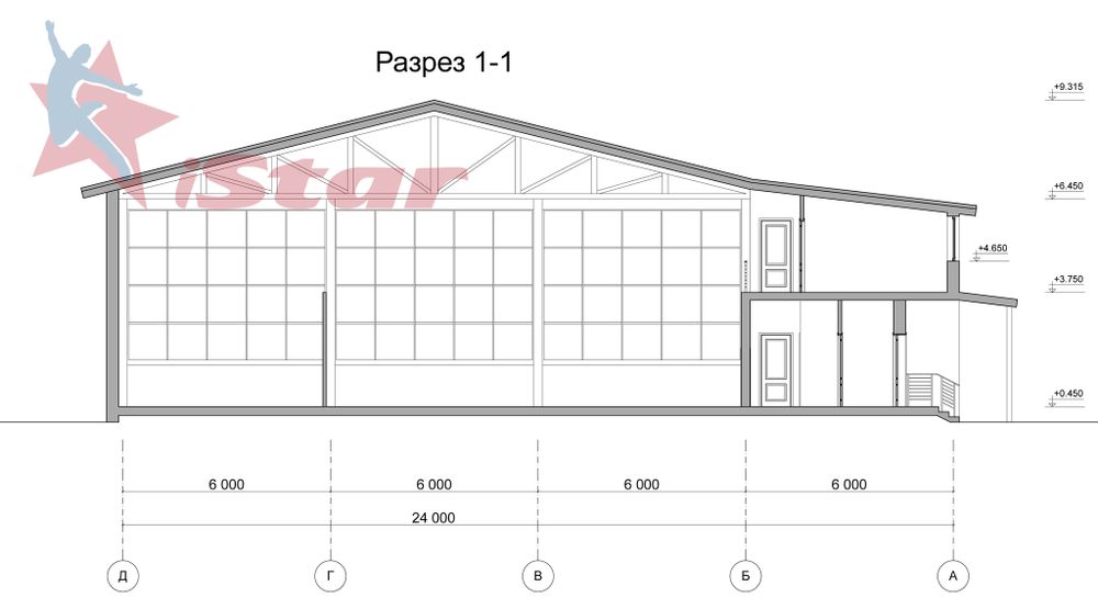 Купите проект сооружения спортивной гимнастики с батутной комнатой - от производителя "ЗВЕЗДА"