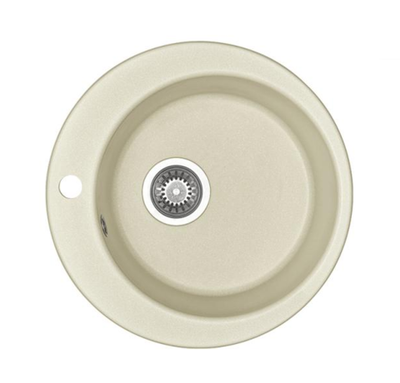 Кухонная Мойка Иверия Круглая 480 мм. Жемчуг (аналог бел) NEW