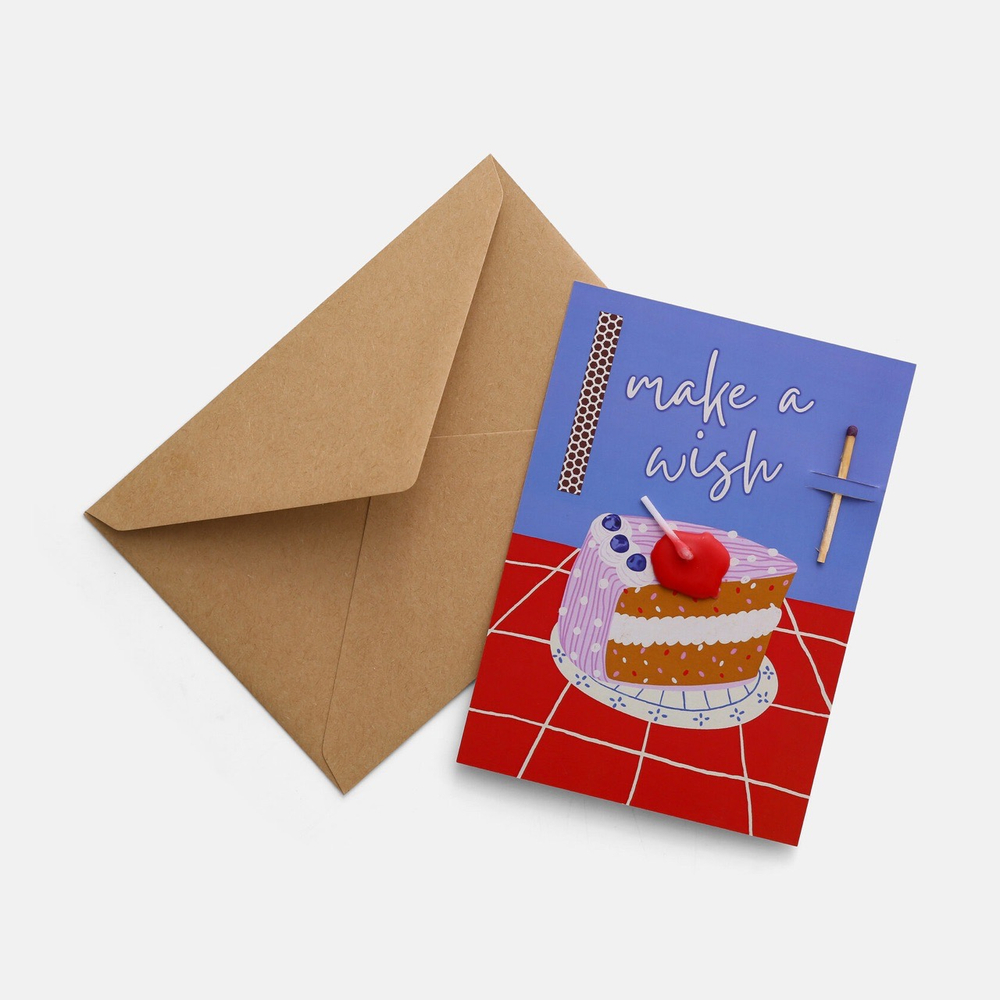 открытка-свечка «make a wish»