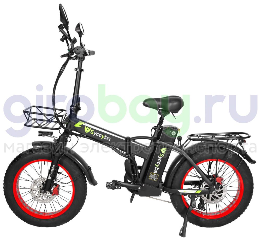 Электровелосипед Syccyba F10 Pro 2025 года (48V/15Ah) - Красный обод фото №3