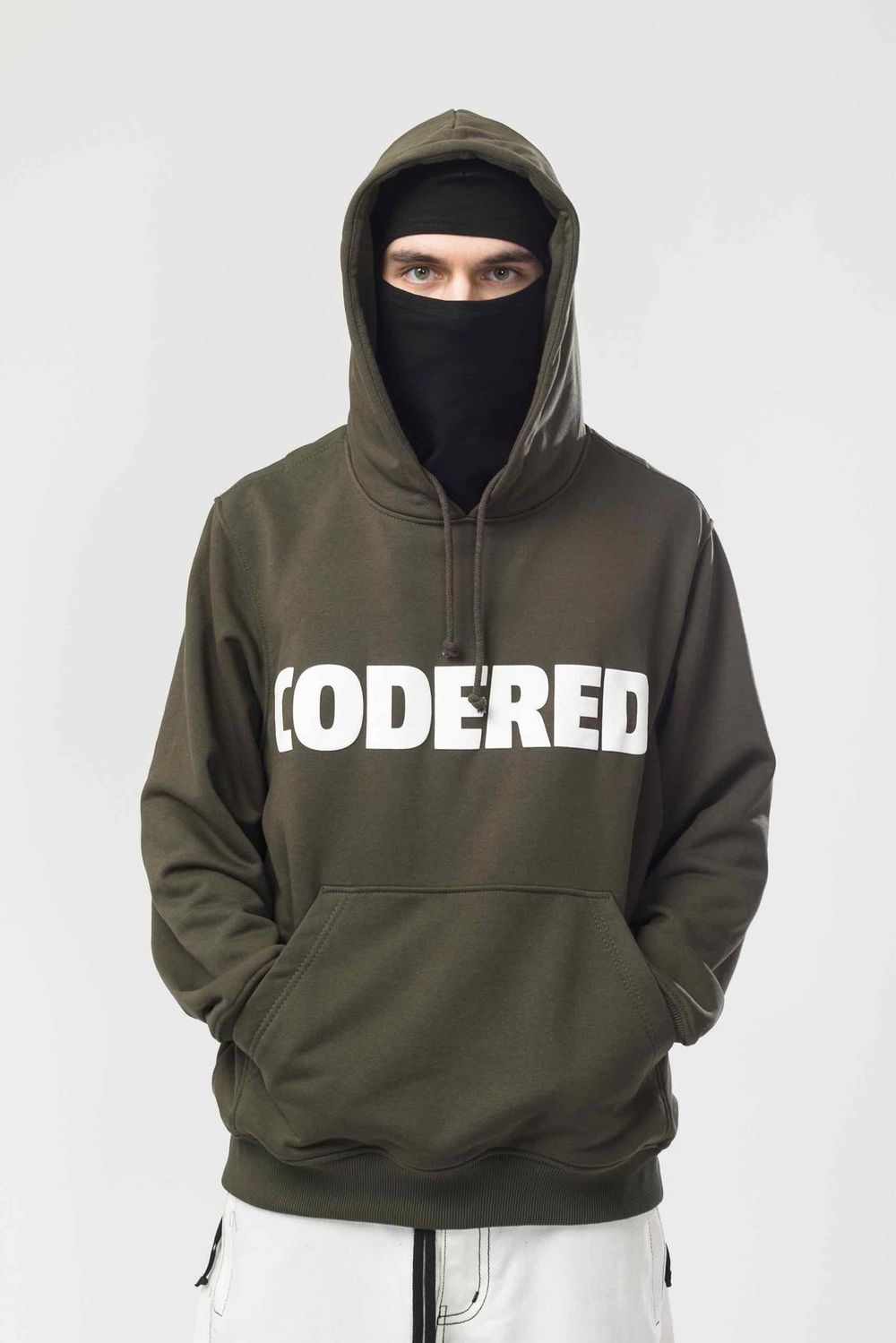 Худи Codered Base Hoodie Wide Summer Logo R Болотный/Белый принт CODERED