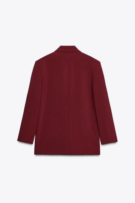 ZARA ДВУБОРТНЫЙ БЛЕЙЗЕР ОВЕРСАЙЗ, БУРГУНДИ