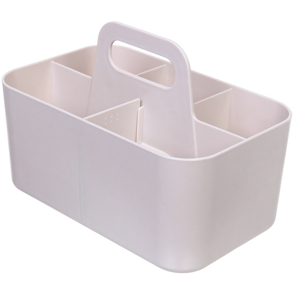 Органайзер для хранения с ручкой «ИДЕАДОМА», пять отделений, цвет белый, 25*15.5*17см