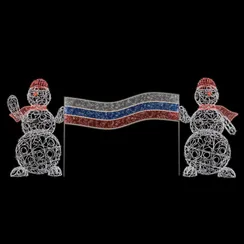 Световая композиция "Два снеговика с флагом"