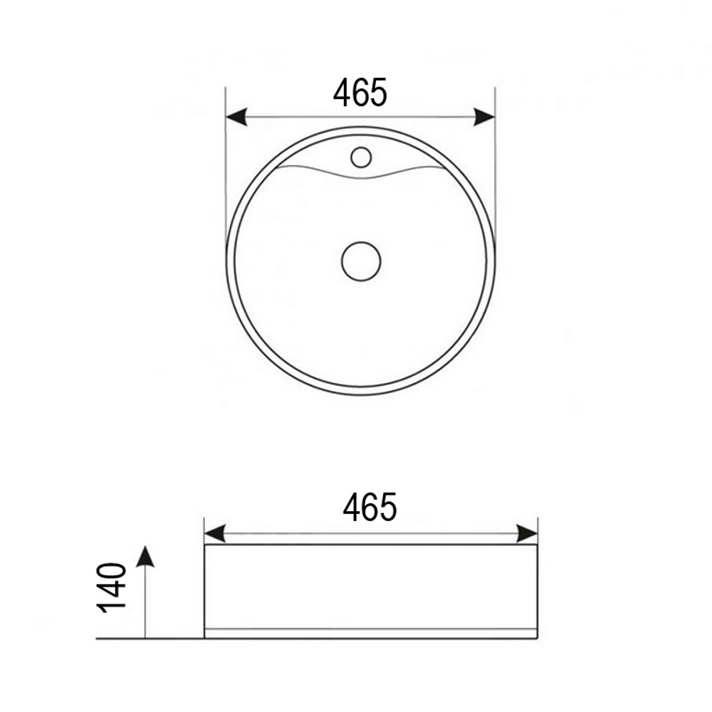 Раковина Azario 46,5х46,5х14 накладная, белая (AZ4104)