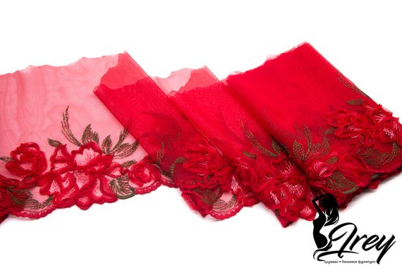 05-79 Вышивка на неэл. сетке 20 см, красный/зеленый (левая)