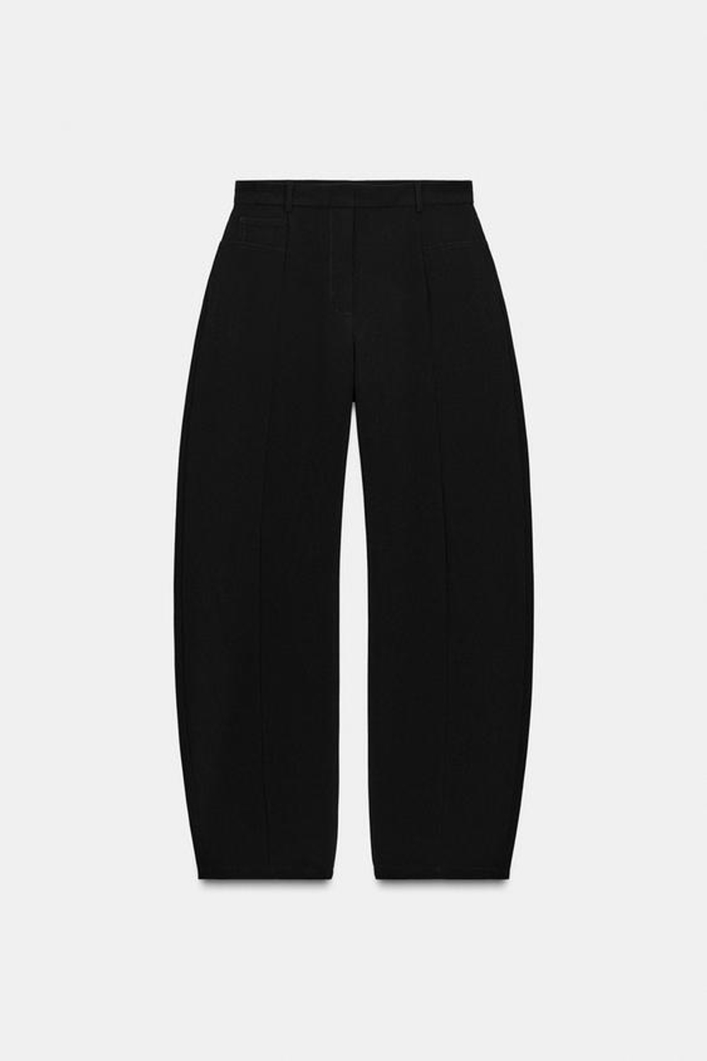 ZARA БРЮКИ-БАЛЛОНЫ ZW COLLECTION, ЧЕРНЫЙ