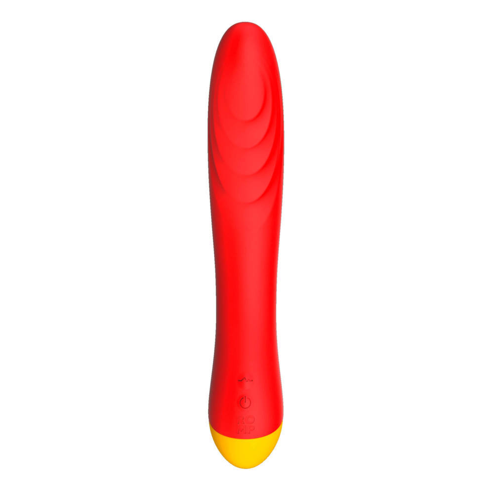 Красный изогнутый вибромассажер Romp Hype G-Spot - 21 см. (Цвет: красный)