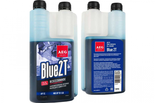 Масло для бензотехники 2Т AEG с дозатором (1л) п/синтетика