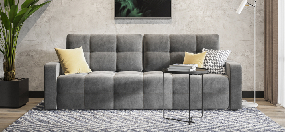 Диван Денди велюр Monolit серый