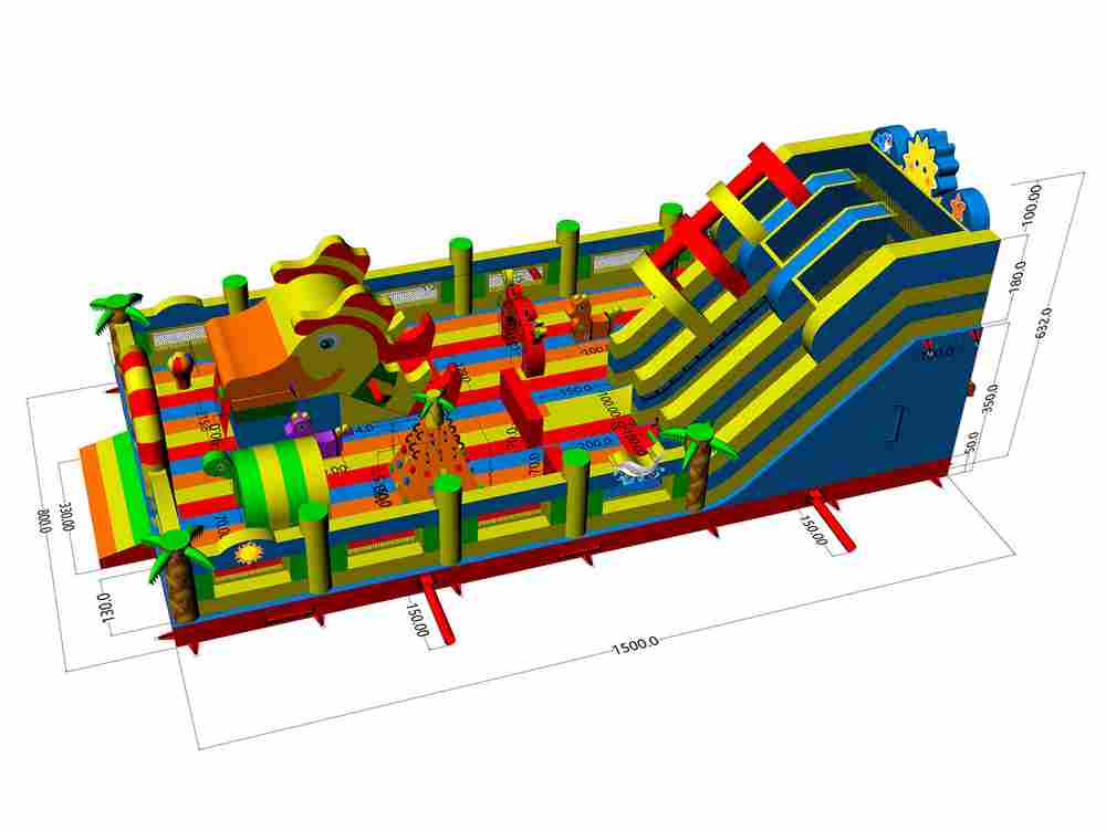 Коммерческий надувной батут «Тропикана макси 2», 15*8*6 м