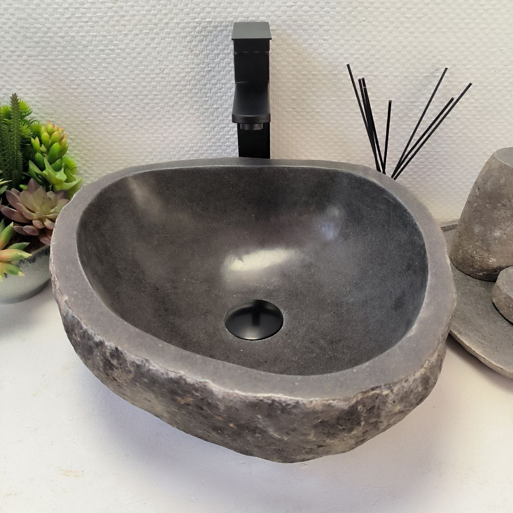 Раковина из речного камня RS-64111 (40*38*15) 0122