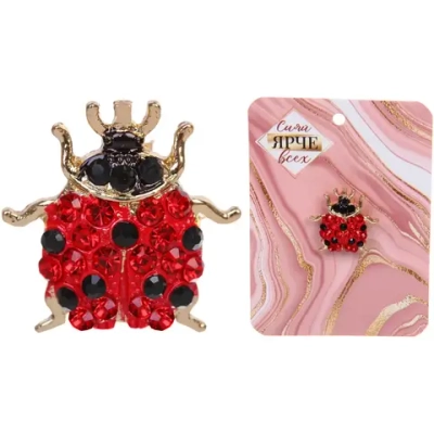 Брошь «GOLD Podarok», Божья коровка, цвет как на фото, 2.1*1.8см (символ Удачи)
