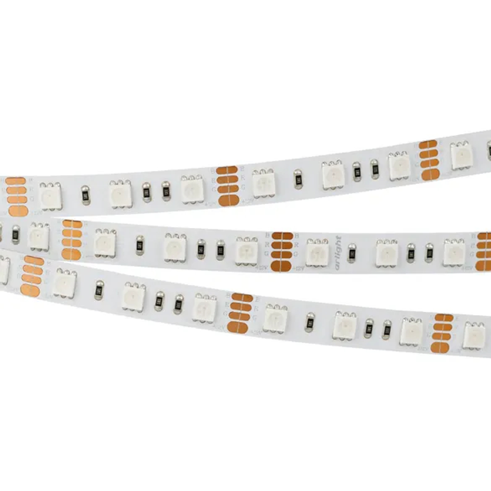 Светодиодная лента RT-B60-10mm 12V RGB (14.4 W/m, IP20, 5060, 5m) (Arlight, Открытый) 012340(2)