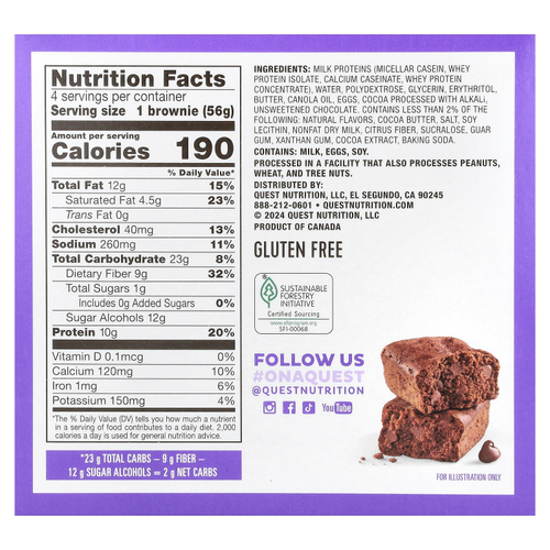 Quest Nutrition, Bake Shop, шоколадные, 4 пирожных, 56 г (1,98 унции)