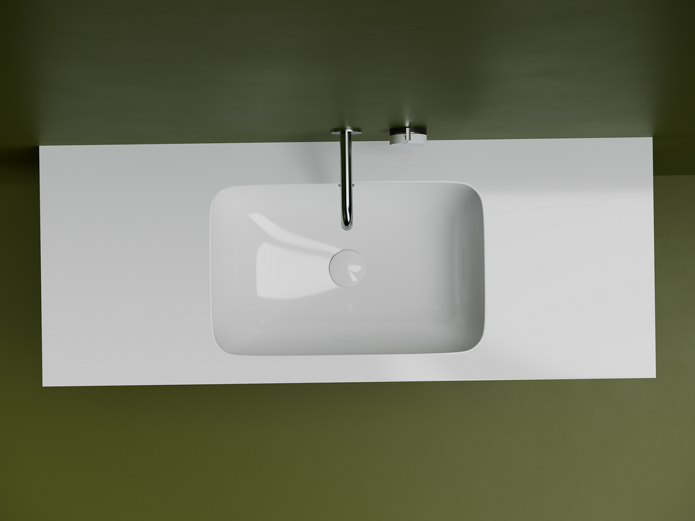 Раковина встраиваемая снизу 540x360x190 с отверстием слива перелива цвет белый CN7018