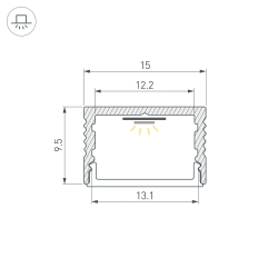 Профиль SL-SLIM15-H10-3000 ANOD (Arlight, Алюминий) 065310