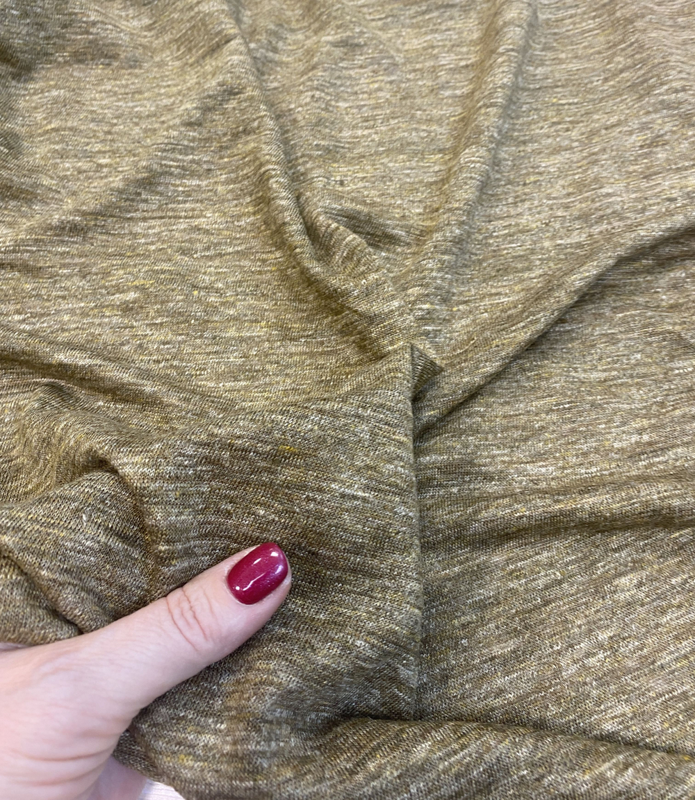 Ткань Трикотажное полотно(Италия) 50% лен 50% хлопок ш-150см отрез 0,65 м