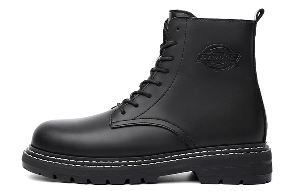 Dickies Cow Split Leather Versatile Short Combat Boots Men"s Black
