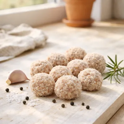 Фотография Фрикадельки из фарша тефтельки мини / 500 гр купить в магазине Афлора