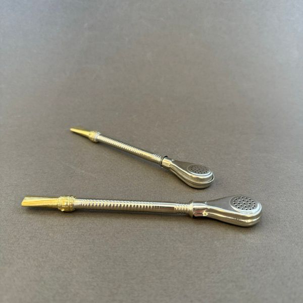 Бомбижья (бомбилья) металическая,  разборная, с ситом в форме капли, 14.5см