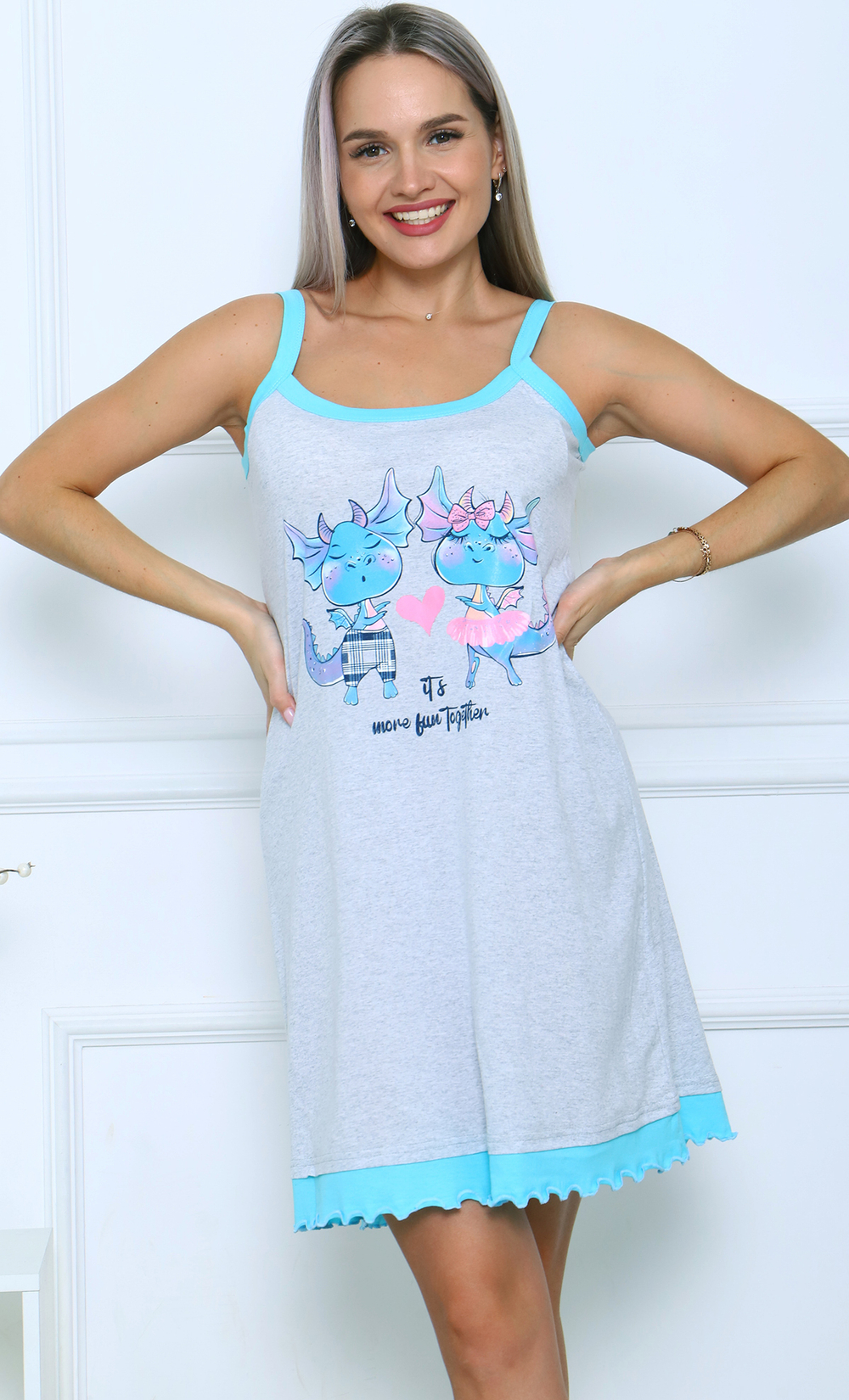 [m]Сорочка т/бр М623 дракончики