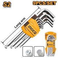 Набор шестигранников с шаром Long 1,5-10мм. S2 INGCO HHK12091 INDUSTRIAL